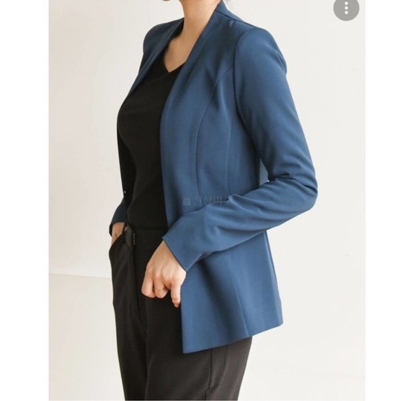Lafayette 148 New York Women Teal Virgin Wool Two Button Blazer Size 10 - Picture 1 of 8